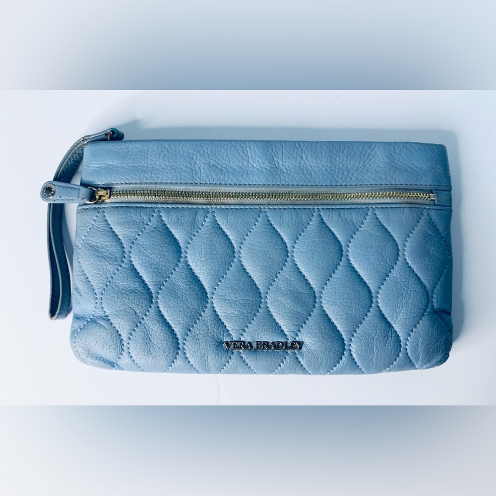 Vera Bradley Quilted Mia Wristlet Leather Chambray